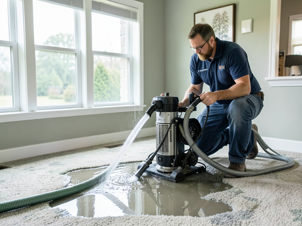 Professional carpet drying and sanitizing after a