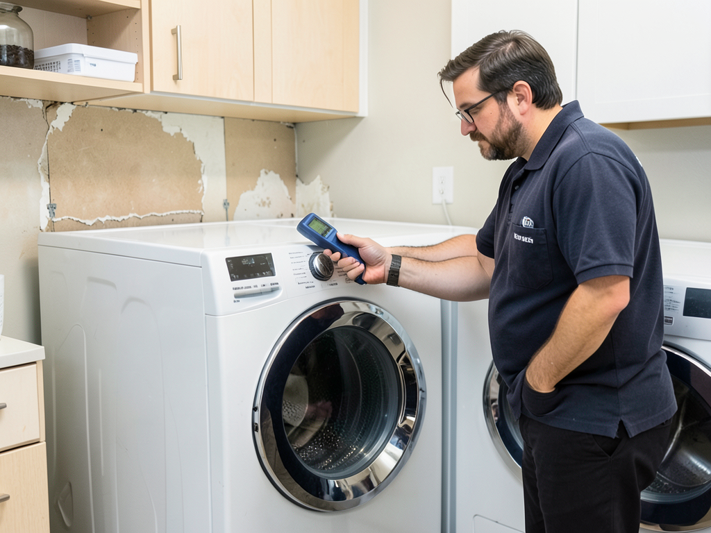 Repairing water damage from a leaking washing mach